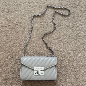 Michael Kors Silver Quilted Mini Bag